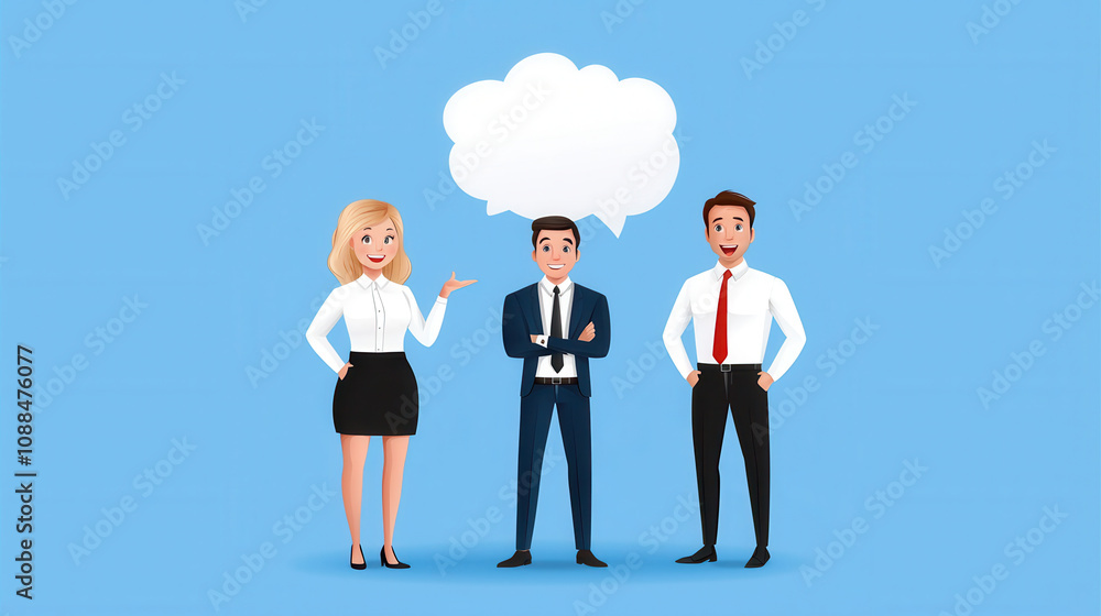 Obraz premium Motivated group of business professionals discussing ideas together