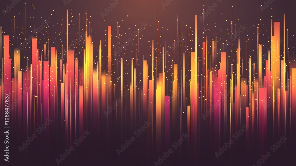 Abstract glowing lines and stars on a cosmic background, mesmerizing display of light energy in futuristic design Abstract glowing lines and stars on a cosmic background, mesmerizing display of light energy in futuristic design