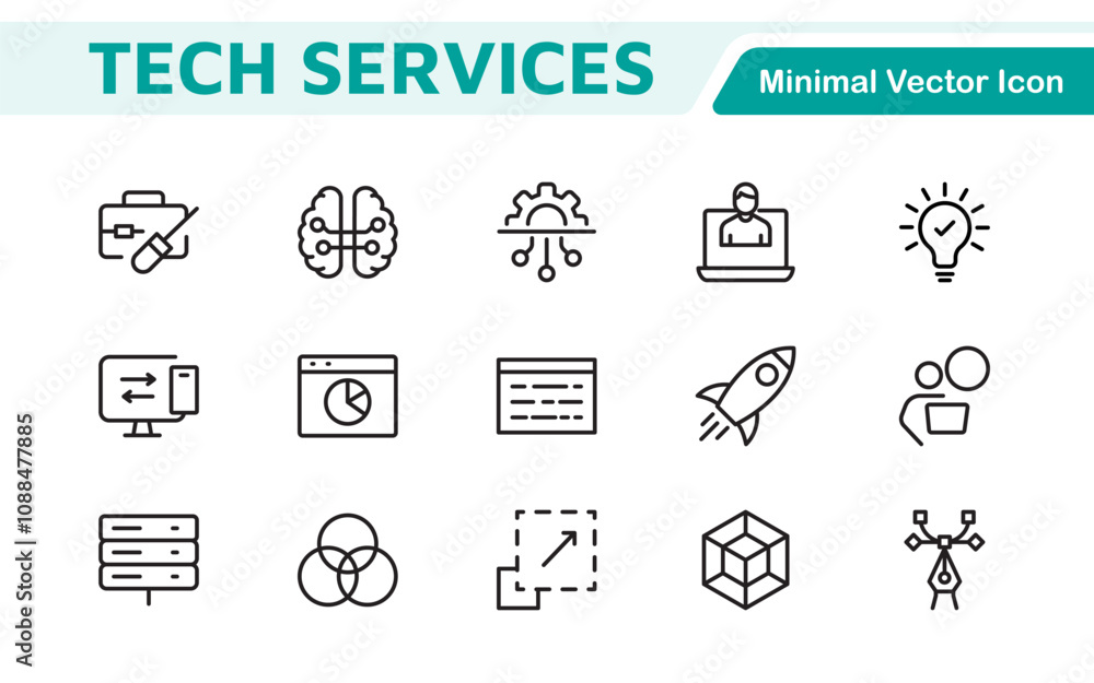 Technology and Development Icon Set. Modern and innovative icons tailored for tech apps and projects, perfect for showcasing development tools, software solutions, and cutting-edge technologies. Technology and Development Icon Set. Modern and innovative icons tailored for tech apps and projects, perfect for showcasing development tools, software solutions, and cutting-edge technologies.