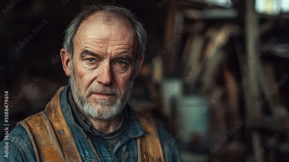 Portrait of male carpenter in workshop Portrait of male carpenter in workshop