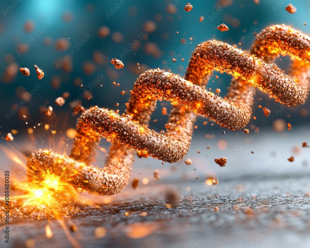 Glowing DNA Strand Genetic Code Science Technology Abstract Background Glowing DNA Strand Genetic Code Science Technology Abstract Background