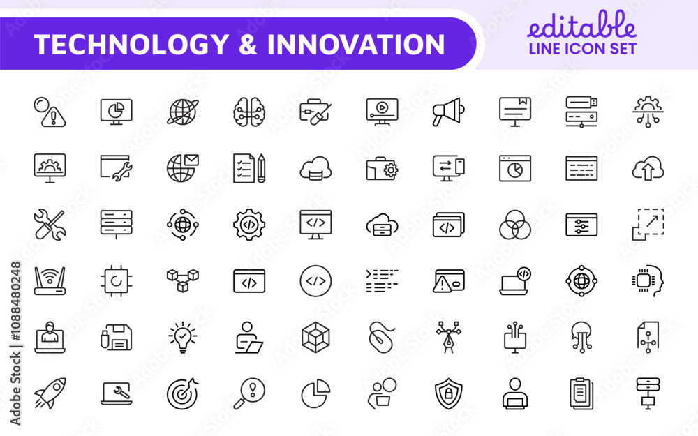 Technology and Development Icon Set. Modern and innovative icons tailored for tech apps and projects, perfect for showcasing development tools, software solutions, and cutting-edge technologies. Technology and Development Icon Set. Modern and innovative icons tailored for tech apps and projects, perfect for showcasing development tools, software solutions, and cutting-edge technologies.