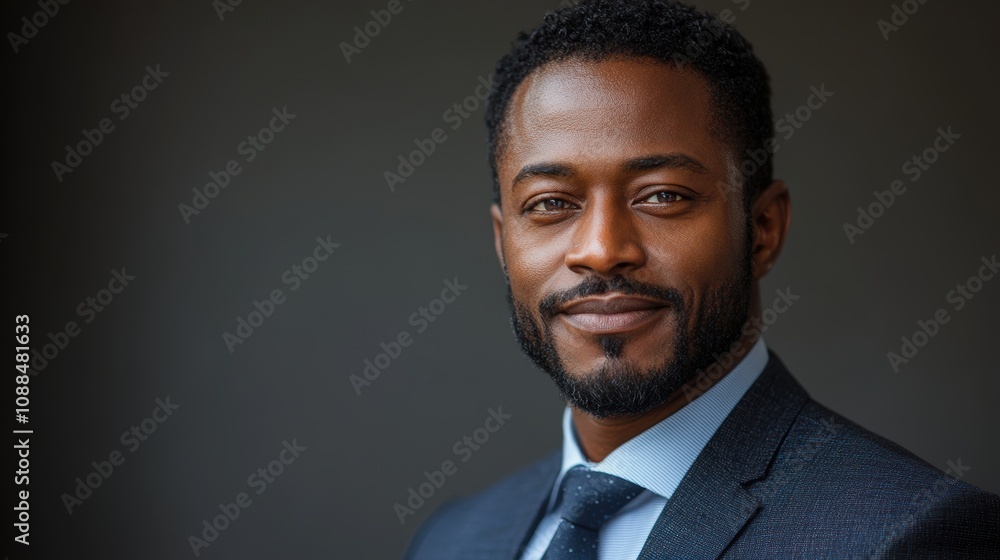 Portrait of an African businessman with a handshake, isolated on a grey background. Portrait of an African businessman with a handshake, isolated on a grey background.