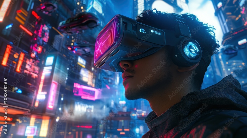 Cyberpunk Metaverse: Virtual Reality Experience in a Neon Cityscape Cyberpunk Metaverse: Virtual Reality Experience in a Neon Cityscape