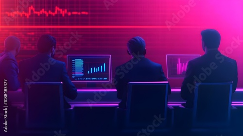 Businessmen Analyzing Stock Market Data