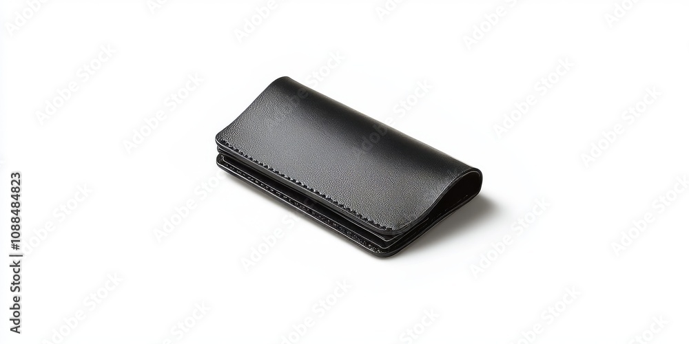 Small pocket sized card holder made of black pure leather, displayed on a white background, showcasing its elegance and functionality as a stylish accessory for organizing cards. Small pocket sized card holder made of black pure leather, displayed on a white background, showcasing its elegance and functionality as a stylish accessory for organizing cards.
