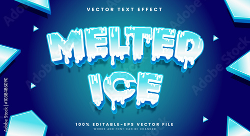 Melted ice 3d editable text effect template