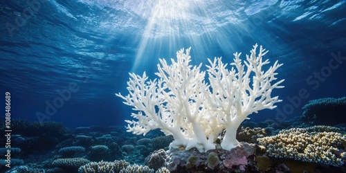 Coral bleaching happens as sea surface temperatures increase, leading to significant coral bleaching events that can impact marine ecosystems and biodiversity. photo