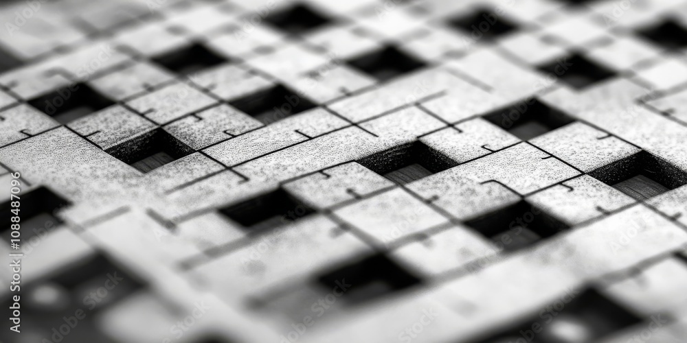 Black and white crossword puzzle awaiting resolution featuring a