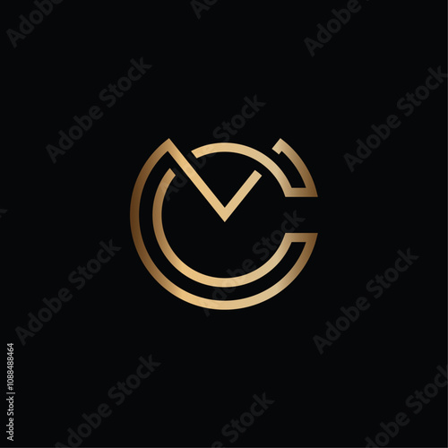 Minimalist Luxury Initials CM Logo Vector