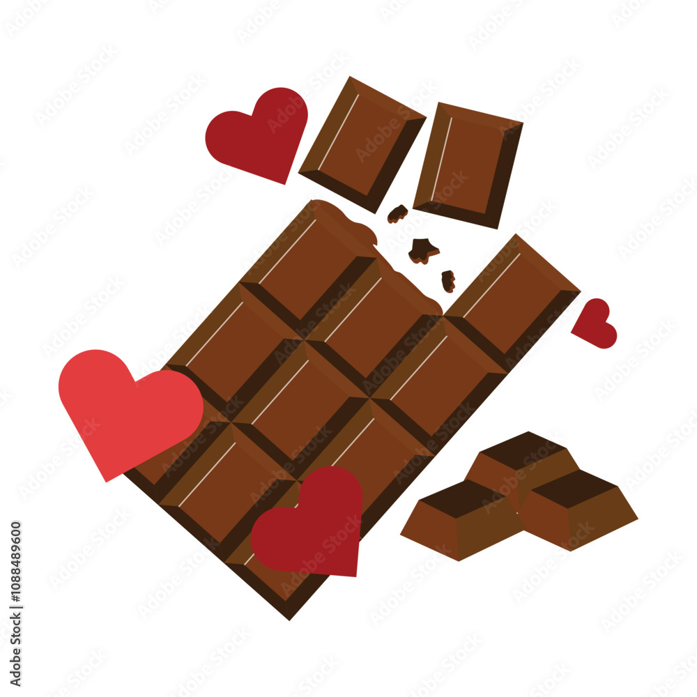 Fototapeta premium Valentine's Day chocolate illustration