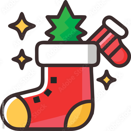 Christmas cartoon vector icon set for web design, travel, and shopping