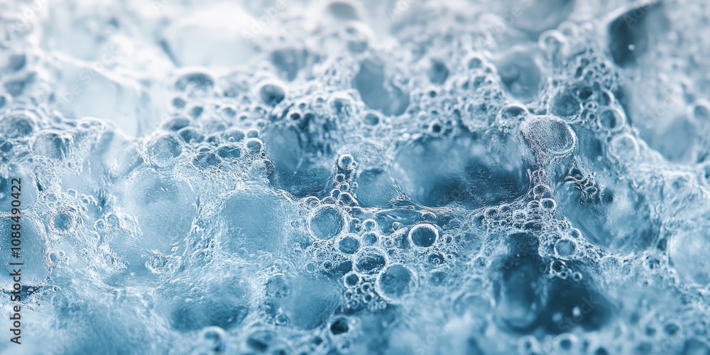 Close up of ice texture showcasing the intricate details of frozen ice. This captivating ice texture features stunning cracked formations with air and methane bubbles throughout the surface. Close up of ice texture showcasing the intricate details of frozen ice. This captivating ice texture features stunning cracked formations with air and methane bubbles throughout the surface.