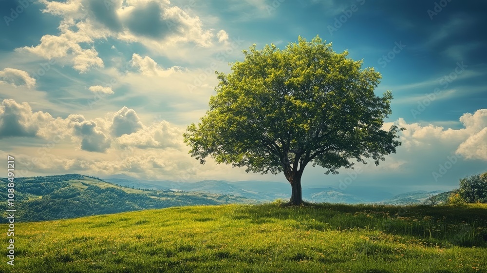 Green lung tree in landscape, representing air quality and ecosystem health, natural lungs of the earth Green lung tree in landscape, representing air quality and ecosystem health, natural lungs of the earth