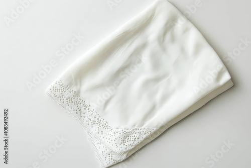 Wallpaper Mural White fabric with lace trim. Torontodigital.ca