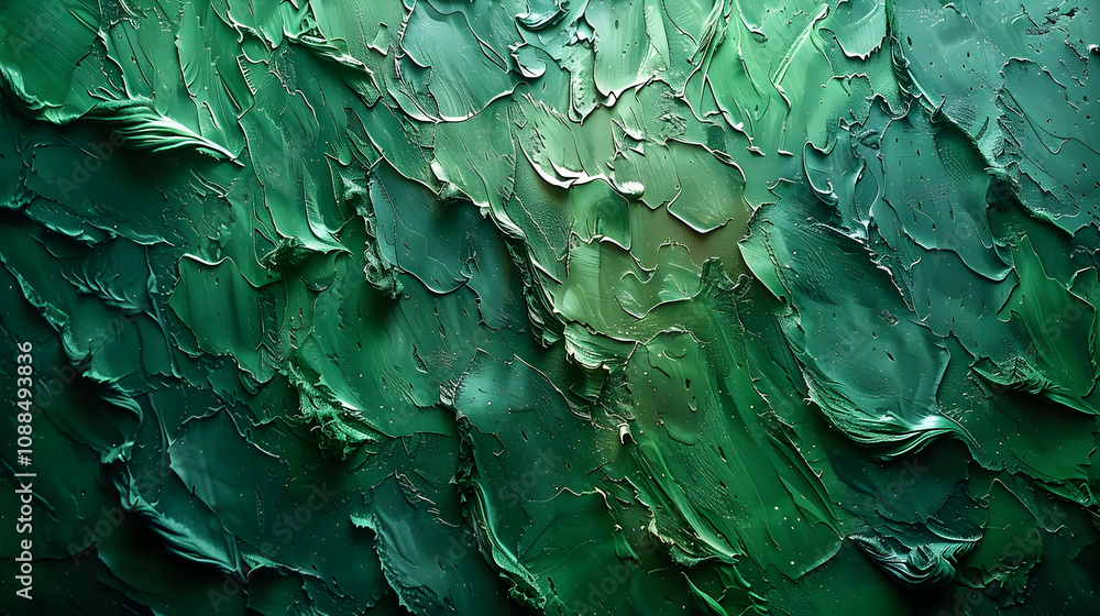 Abstract Green Impasto Painting Texture Background Abstract Green Impasto Painting Texture Background