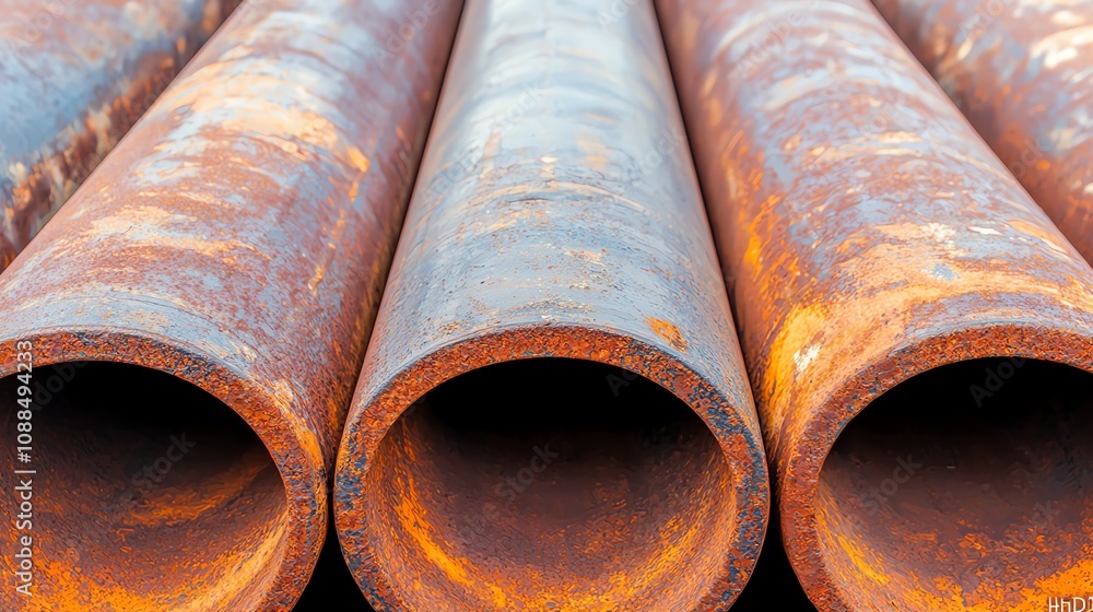 Industrial pipes corroding in urban environment close-up photography industrial setting macro view metal decay Industrial pipes corroding in urban environment close-up photography industrial setting macro view metal decay