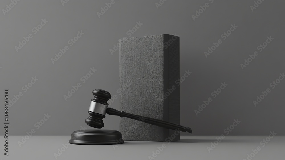A gavel rests on a block with a closed book in the background. A gavel rests on a block with a closed book in the background.