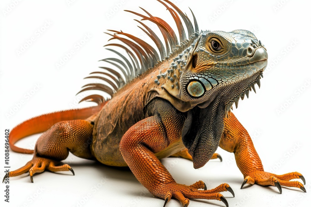 Orange iguana with sharp claws. Orange iguana with sharp claws.