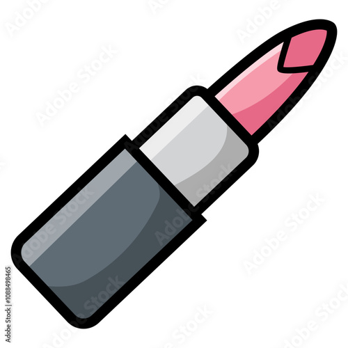Pink lipstick on white background