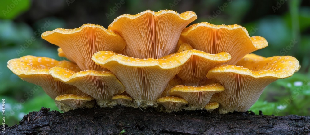 A Cluster of Golden Chanterelle Mushrooms A Cluster of Golden Chanterelle Mushrooms