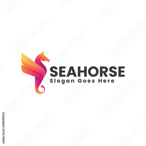 Free Download Sea Horse Gradient Colorful Logo - GFXLoad