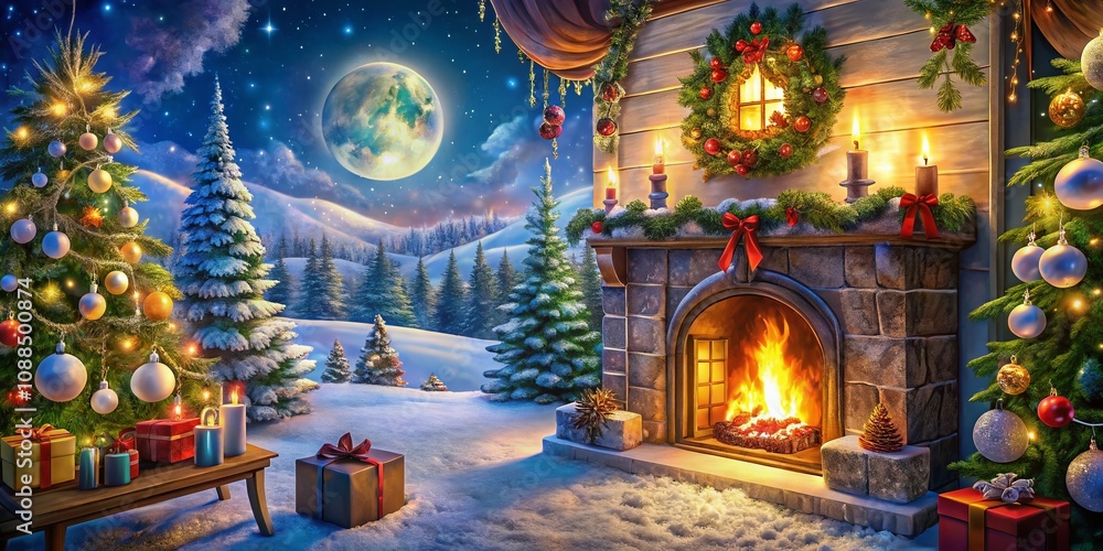 Festive Christmas New Year AI Art, Holiday Cheer, Winter Wonderland Festive Christmas New Year AI Art, Holiday Cheer, Winter Wonderland
