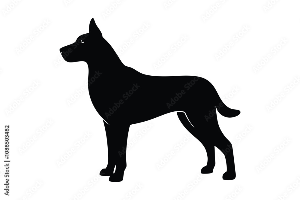 dog black silhouette isolated vector art Illustration with white background dog black silhouette isolated vector art Illustration with white background