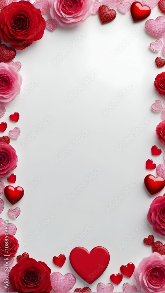 Love border frame, valentines frame copy space area Love border frame, valentines frame copy space area
