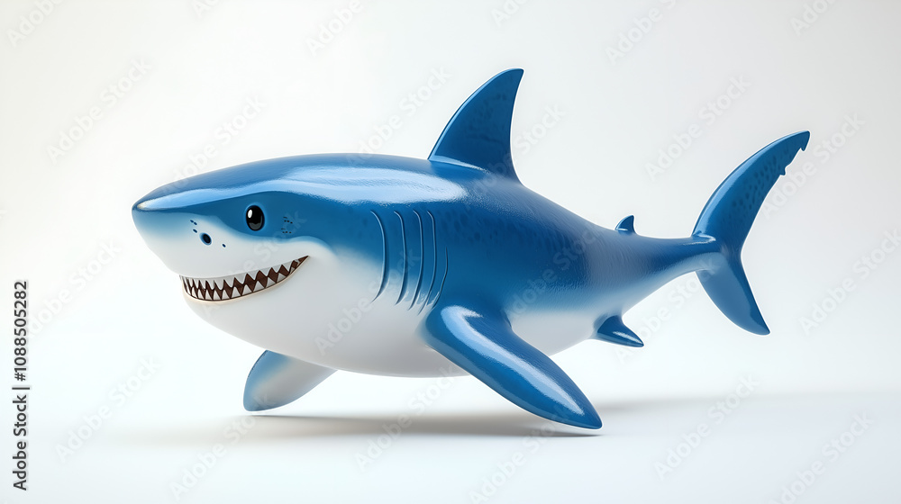 Fototapeta premium shark cartoon isolated on white