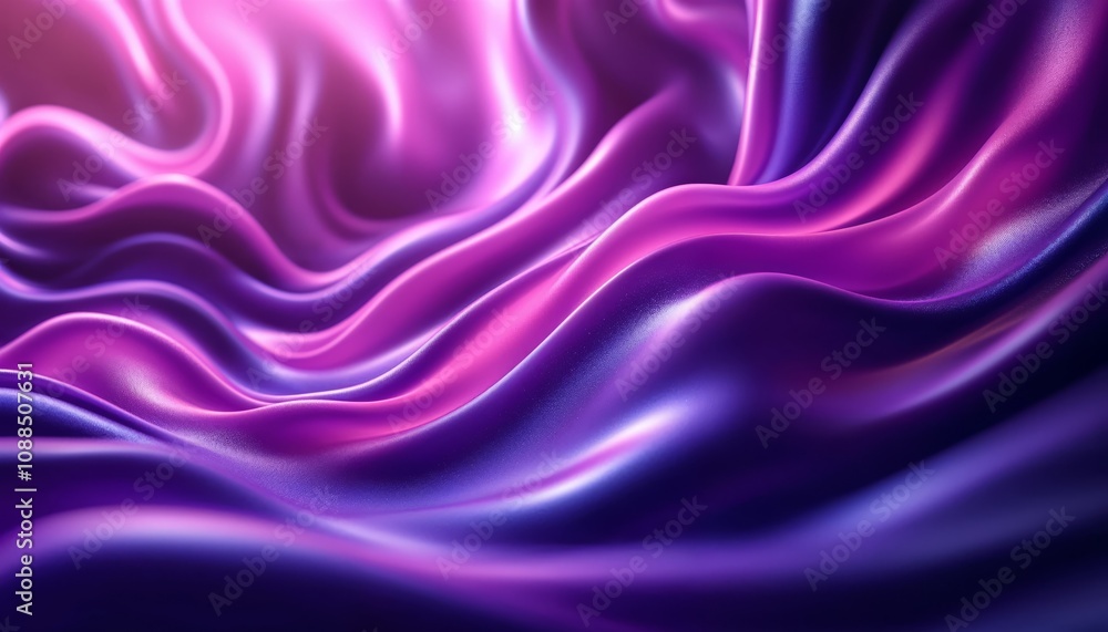 Fototapeta premium Abstract Purple and Pink Silk Waves. Concept of luxury, elegance, and beauty.