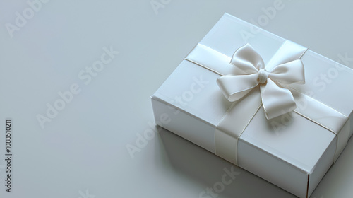 Gift box with ribbon isolated on white, transparent background, PNG, generative ai 