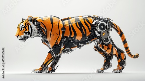 Mechanical Tiger: A Fusion of Nature and Technology photo