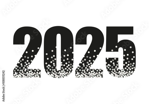 Luxury 2025 New Year silver glitter lettering for your decoration