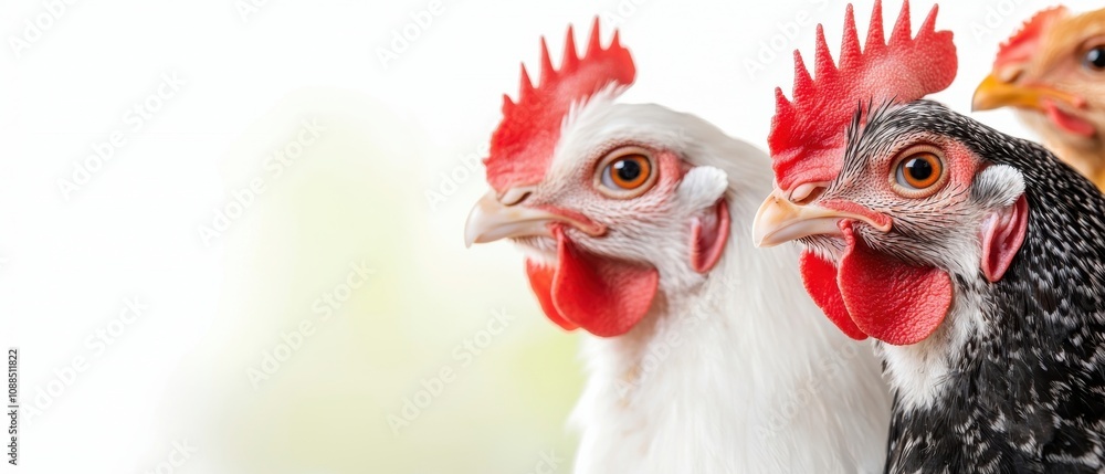 Farmyard chickens in close-up rural setting animal photography natural light Farmyard chickens in close-up rural setting animal photography natural light