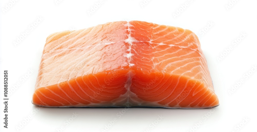 Fresh Cut Salmon Fillet on White Background Ideal for Culinary Dishes, Healthy Eating, and Seafood Promotion in Gourmet and Restaurant Settings Fresh Cut Salmon Fillet on White Background Ideal for Culinary Dishes, Healthy Eating, and Seafood Promotion in Gourmet and Restaurant Settings
