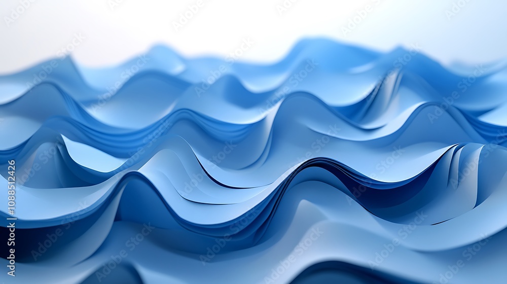 Fototapeta premium 3D render of an abstract blue background wave