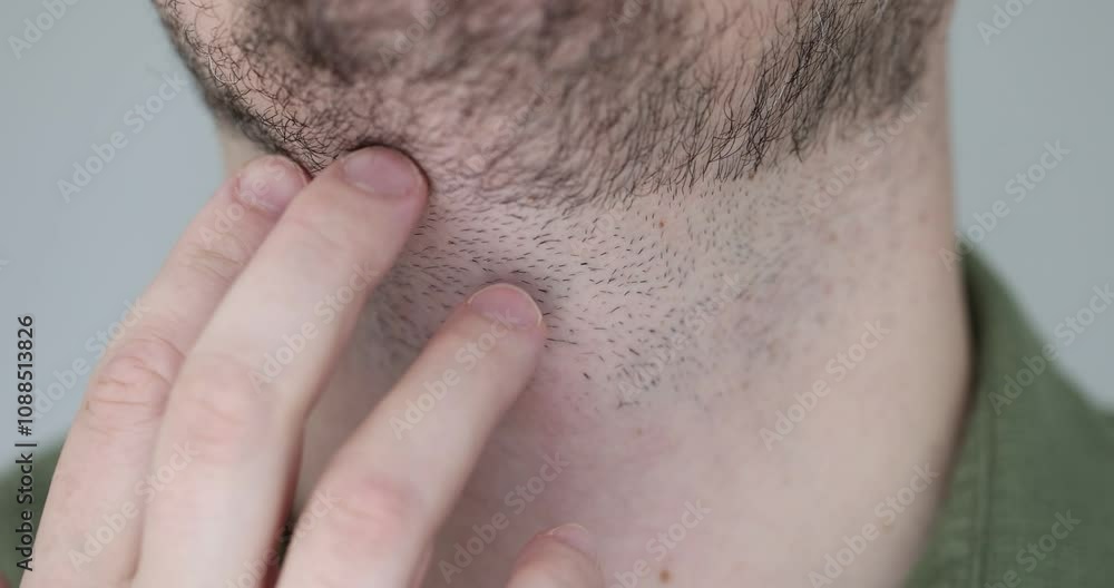 Man neck with stubble and skin Man neck with stubble and skin