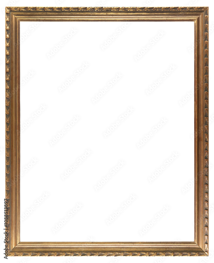Narrow patterned picture frame on a transparent background, in PNG format.