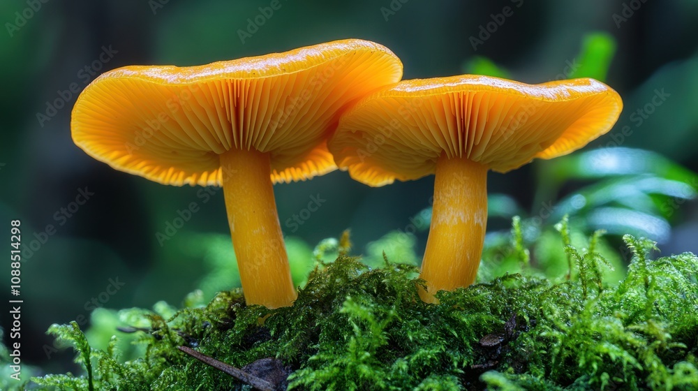 Orange Mushrooms in a Forest Orange Mushrooms in a Forest