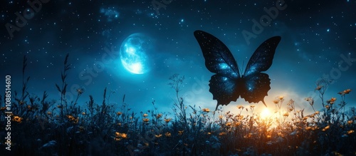 Wallpaper Mural Nighttime Butterfly Torontodigital.ca