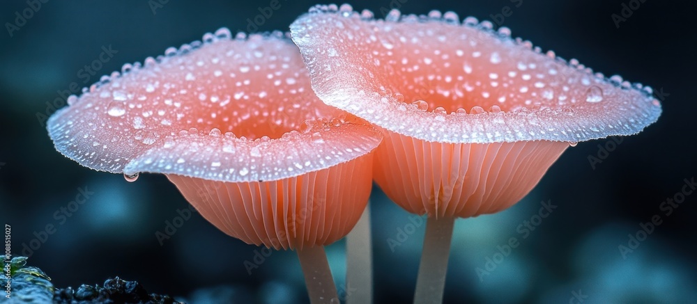 Obraz premium Delicate Pink Mushrooms After Rain