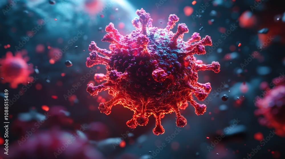 Global Pandemic: A dramatic 3D rendering of a virus outbreak, with multiple virus particles swirling around a miniature Earth, emphasizing the global impact of the pandemic. Global Pandemic: A dramatic 3D rendering of a virus outbreak, with multiple virus particles swirling around a miniature Earth, emphasizing the global impact of the pandemic.