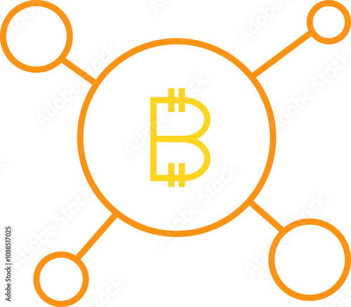 Bitcoin Network Line Icon 