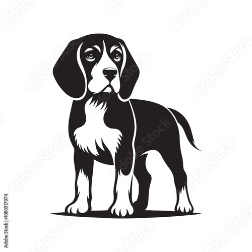 Silhouette of Beagle - Minimalist Beagle Vector - Illustration of Beagle.