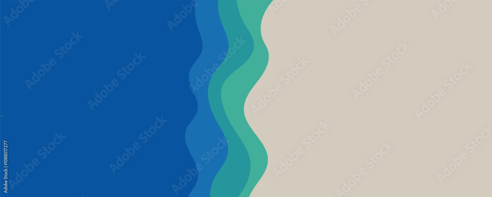 Sea waves layered vector background illustration and sea beach vector illustration. Sea waves layered vector background illustration and sea beach vector illustration.