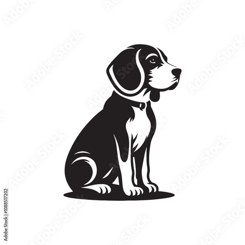 Silhouette of Beagle - Minimalist Beagle Vector - Illustration of Beagle.