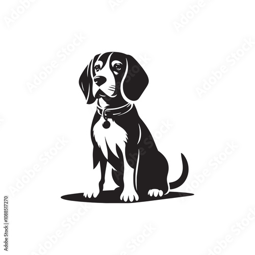 Silhouette of Beagle - Minimalist Beagle Vector - Illustration of Beagle.