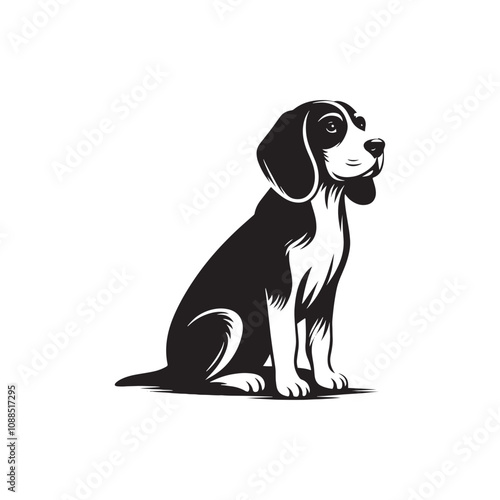 Silhouette of Beagle - Minimalist Beagle Vector - Illustration of Beagle.