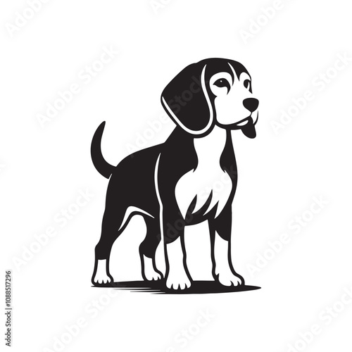 Silhouette of Beagle - Minimalist Beagle Vector - Illustration of Beagle.